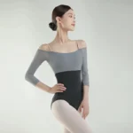 Body da balletto donna con spalle scoperte e rete - immagine 2