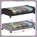 Scatola portaoggetti sottoletto con ruote e cassetto scorrevole