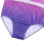 Body ginnastica artistica bambina con strass e maniche lunghe - immagine 3