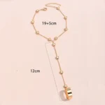 Bracciale a catena con ciondolo cuore placcato oro - immagine 4