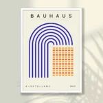 Poster astratto Bauhaus arancione e blu su tela - immagine 3