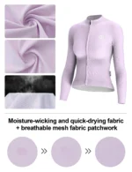 Maglia ciclismo donna maniche lunghe traspirante con tasche - immagine 4