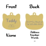 Medaglietta gatto personalizzata in acciaio inox con nome - immagine 2