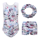 Set body danza bambina con pantaloncini e fascia 5-14 anni - immagine 6