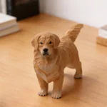 Statuetta cane in legno Golden Retriever fatta a mano