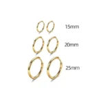 Set 3 paia orecchini a cerchio in acciaio inox oro e argento - immagine 3