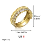 Anello donna in acciaio con zirconi cubici - immagine 2