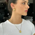 Collana pendente geometrica vintage con zirconi - immagine 2