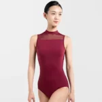 Body da balletto donna con schiena aperta e collo alto