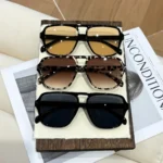 Set 3 occhiali da sole unisex retrò quadrati UV400