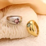 Anello donna rosa a cupola con cristalli e stella - immagine 3