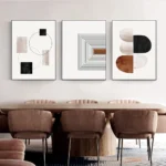 Quadro line art bianco e nero geometrico astratto su tela - immagine 5