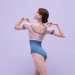 Body danza e ginnastica donna manica corta con dettagli floreali