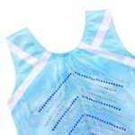 Body ginnastica bambina sfumato con strass scintillanti - immagine 3