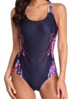Costume intero sportivo donna senza schiena con cut-out - immagine 3