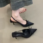 Sandali eleganti da donna con tacco alto e fiocco - immagine 5