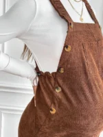 Salopette premaman in velluto a coste con vita regolabile - immagine 4