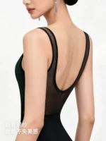 Body da balletto retrò in velluto senza maniche donna - immagine 4