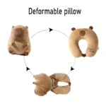 Cuscino da viaggio a U capibara in peluche 2 in 1 - immagine 2