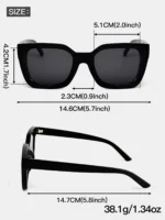 Occhiali da sole quadrati uomo/donna neri e leopardati - immagine 6