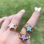 Anello cuore con occhio colorato smaltato per donna - immagine 6