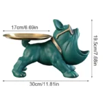 Statua bulldog in resina 30 cm con vano portaoggetti - immagine 5