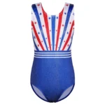 Body ginnastica bambina senza maniche con stelle e righe - immagine 2