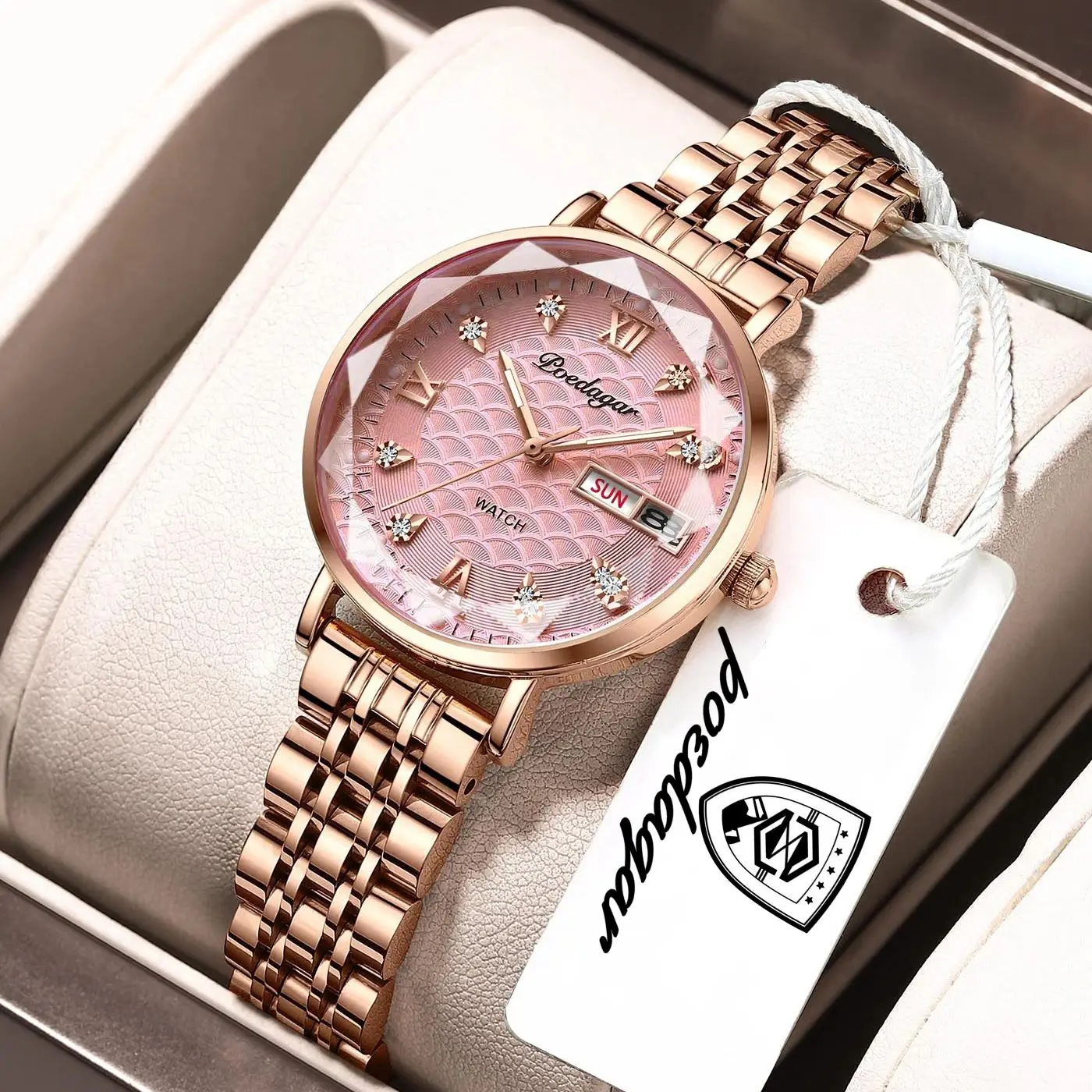 kf-S26a3f27f9ea94786ab06fcd37ecf07b5F Orologio da donna elegante in acciaio oro rosa - immagine 1