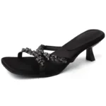 Pantofole estive con tacco alto e punta aperta donna - immagine 6