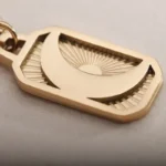 Collana rettangolare sole luna in acciaio inox - immagine 6