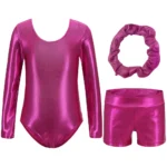 Body ginnastica artistica bambina con pantaloncini e fascia - immagine 4