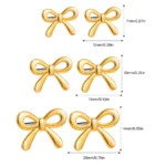 Orecchini a fiocco minimal oro minimalisti per donna - immagine 6