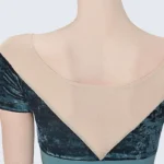 Body in velluto patchwork donna a maniche corte per danza - immagine 5