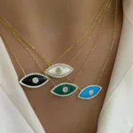 Collana Lucky Evil Eye in acciaio e zircone