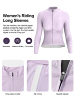 Maglia ciclismo donna maniche lunghe traspirante con tasche - immagine 5