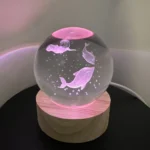 Luce notturna LED con sfera di cristallo delfino - immagine 4