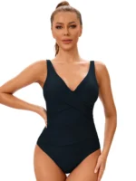 Costume intero taglie forti scollo a V incrociato - immagine 4