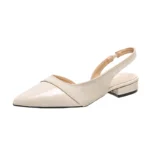 Sandali donna punta chiusa con tacco basso eleganti - immagine 6