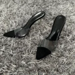 Sandali mules donna in PVC trasparente con tacco a spillo - immagine 5