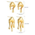 Orecchini a goccia mini in acciaio inox placcato oro - immagine 6