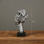 Statua decorativa viso silenzioso in resina 17 cm - immagine 5
