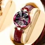 Orologio donna al quarzo impermeabile con cinturino in pelle - immagine 2