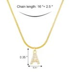 Collana lettera iniziale zirconi CZ placcata oro A-Z - immagine 6