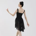 Body da balletto nero da donna elegante e aderente - immagine 4
