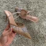 Sandali estivi donna con strass e tacco alto eleganti - immagine 6