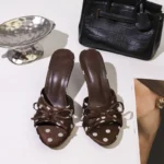 Sandali donna con tacco alto sottile open toe eleganti - immagine 2