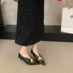 Scarpe Mary Jane donna tacco basso punta a punta vintage - immagine 3