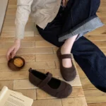 Scarpe Mary Jane in lana donna stile vintage - immagine 2