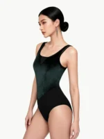 Body da balletto retrò in velluto senza maniche donna