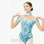 Body danza classica donna a collo alto con maniche lunghe - immagine 4